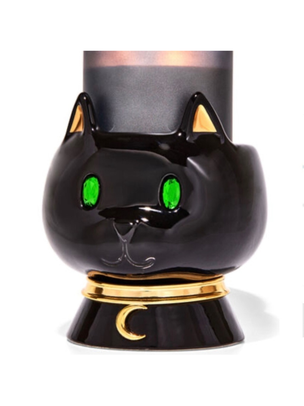 Bath & Body Works BBW BLACK GLAM CAT 3 Wick Candle Holder NWT